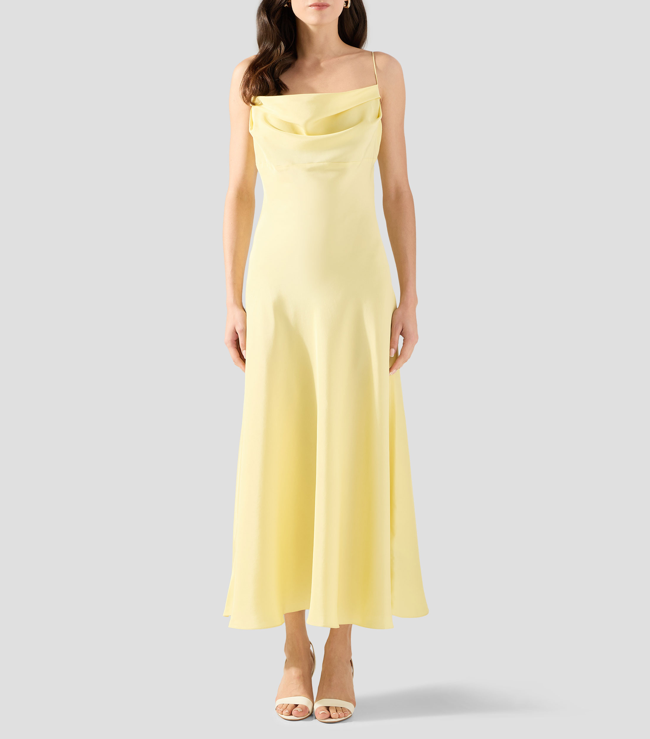 Vestido largo liso Mujer